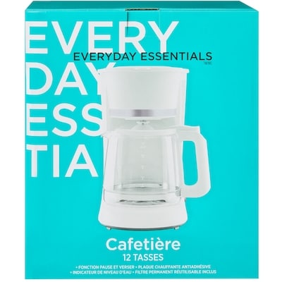 Everyday Essentials Cafetière 12 tasses – blanc 1 ea, 25,00 $/1ch