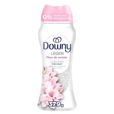 Downy Perles rehausse-parfum pour lessive Léger, parfum Fleur de cerisier, perles pour les tissus et la lessive, conçues pour être douces avec une légère bouffée de parfum, sans parfums prononcés 379 g, 4,75 $/100g