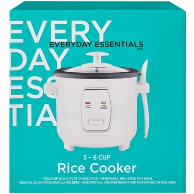 Everyday Essentials 3-6 Cup Rice Cooker 1 ea, $20.00/1ea