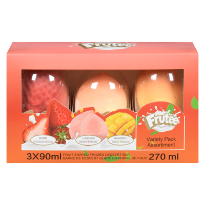 Frutee Frozen Dessert Bar, Variety Pack 270 ml, $2.41/100ml