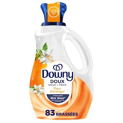 Downy Assouplissant textile liquide Doux et Frais, parfum Fleur d’oranger, assouplissant textile liquide conçu pour être doux pour la peau, 83 brassées 1.66 l, 0,96 $/100ml
