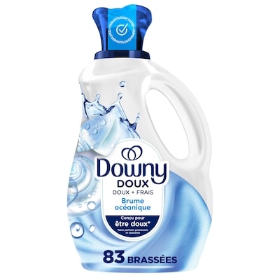 Downy Assouplissant textile liquide Doux et Frais, parfum Brume océanique, assouplissant textile liquide conçu pour être doux pour la peau, 83 brassées 1.66 l, 1,14 $/100ml