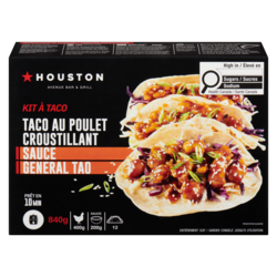 Houston Avenue Bar & Grill Kit à taco taco au poulet croustillant sauce general tao 840 g, 2,38 $/100g