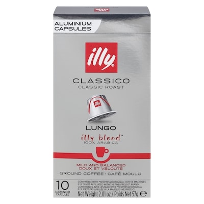 Illy Ground Coffee Classico Classic Roast Lungo 57 g, $22.79/100g
