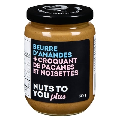 Nuts to You Beurre d’amandes + croquant de pacanes et noisettes 365 g, 3,56 $/100g