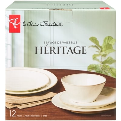 le Choix du Président Ensemble de vaisselle Heritage, 12 pièces 12 ea, 5,42 $/1ch