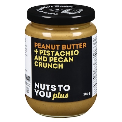 Nuts to You Peanut Butter + Pistachio And Pecan Crunch 365 g, $2.16/100g