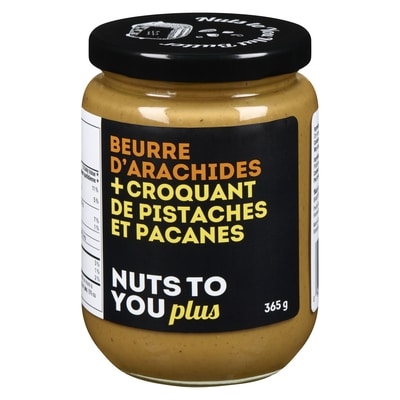 Nuts to You Beurre d'arachides + croquant de pistaches et pacanes 365 g, 2,16 $/100g