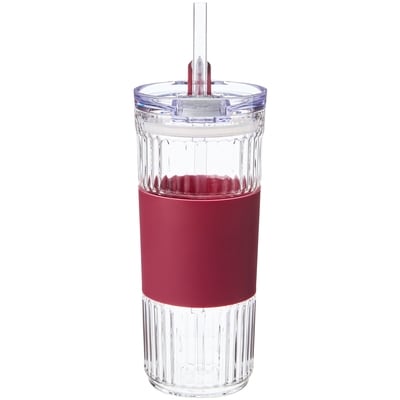 Life at Home Glass To Go Cup - Burgundy 1 ea, $14.00/1ea