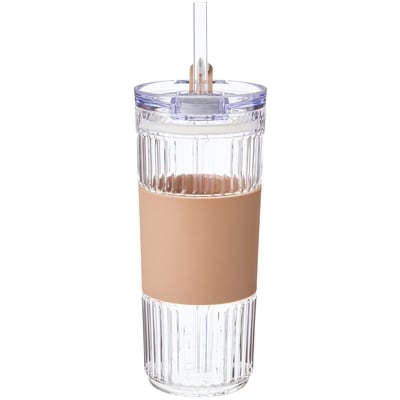 Life at Home Glass To Go Cup - Brown 1 ea, $14.00/1ea