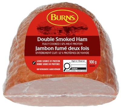 Burns Jambon fumé deux fois 900 g, 1,55 $/100g