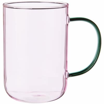 Life at Home Tasse en verre à anse contrastante – rose 1 ea, 6,00 $/1ch