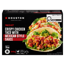 Houston Avenue Bar & Grill Taco Kit Crispy Chicken Taco With Mexican Style Sauce 840 g, $2.38/100g
