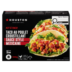 Houston Avenue Bar & Grill Kit à taco taco au poulet croustillant sauce style mexicaine 840 g, 2,38 $/100g