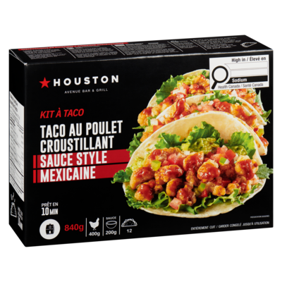 Kit à taco taco au poulet croustillant sauce style mexicaine