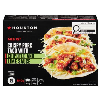 Houston Avenue Bar & Grill Taco Kit Crispy Pork Taco With Chipotle And Lime Sauce 840 g, $2.38/100g