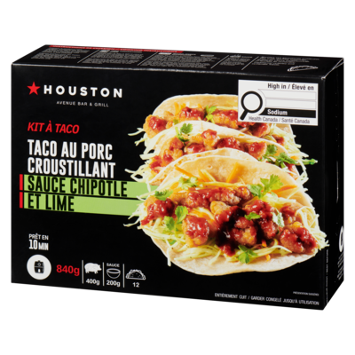 Kit à taco taco au porc croustillant sauce chipotle et lime