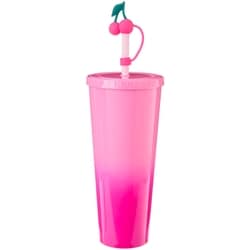 Life at Home To Go Tumbler with Straw Topper - Cherry 1 ea, $9.00/1ea