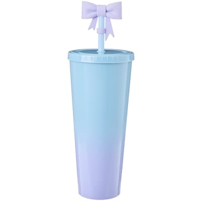 Life at Home To Go Tumbler with Straw Topper - Bow 1 ea, $14.00/1ea