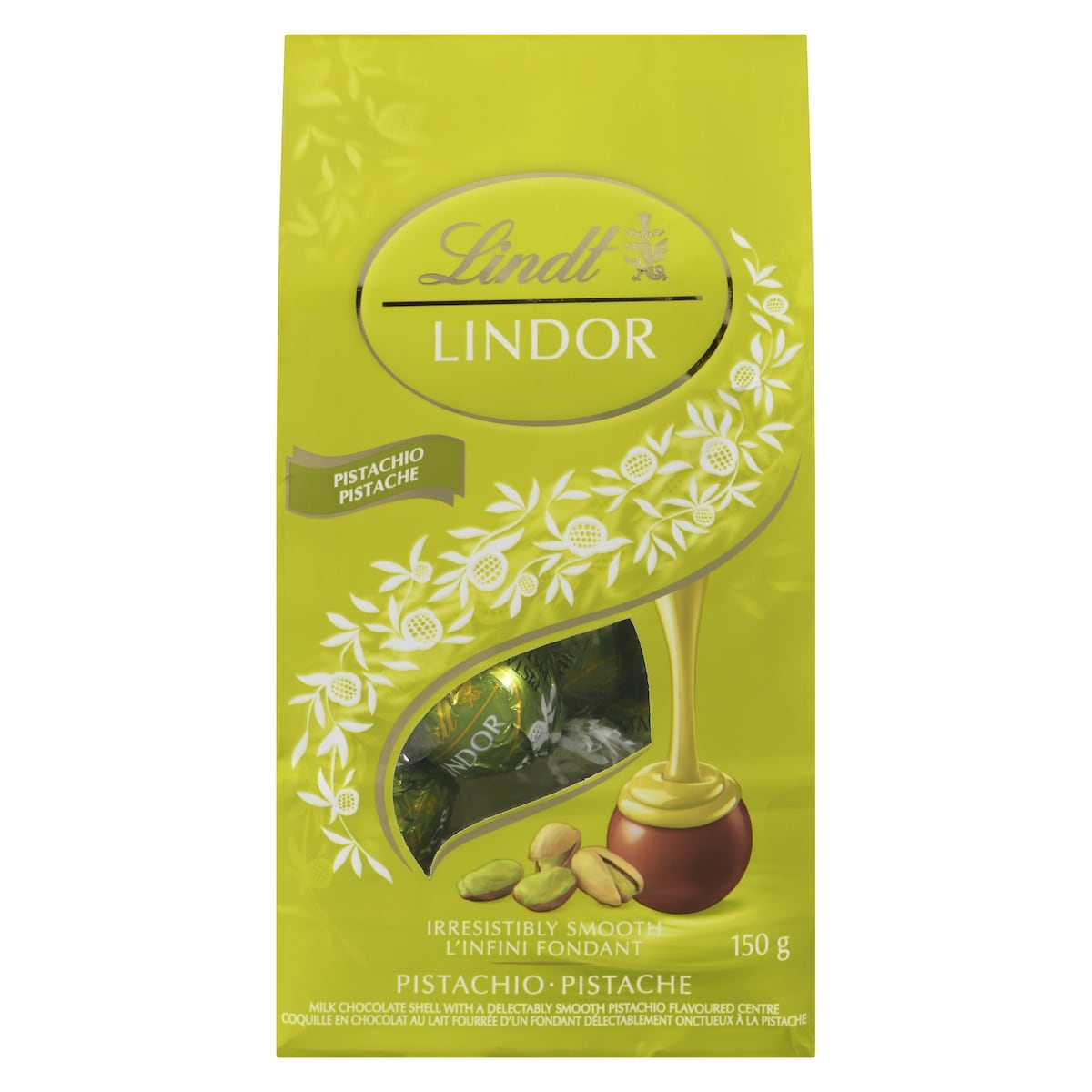 Lindt Milk Chocolate Shell With A Delectably Smooth Pistachio Flavoured Centre 150 g, $7.33/100g