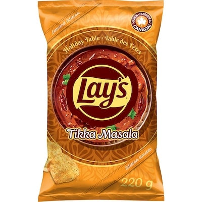 Lay's Tikka Masala Potato Chips 220 g, $2.40/100g