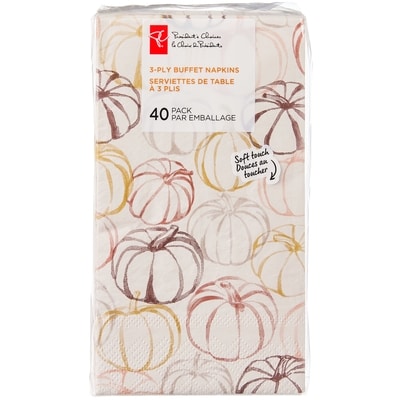President's Choice 3 Ply Buffet Napkins 40 Pack - Pumpkin 40 ea, $0.13/1ea