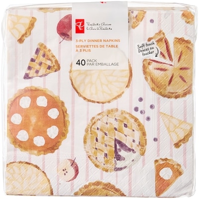 le Choix du Président Lot de 40 serviettes de table à 3 plis – tartes 40 ea, 0,13 $/1ch