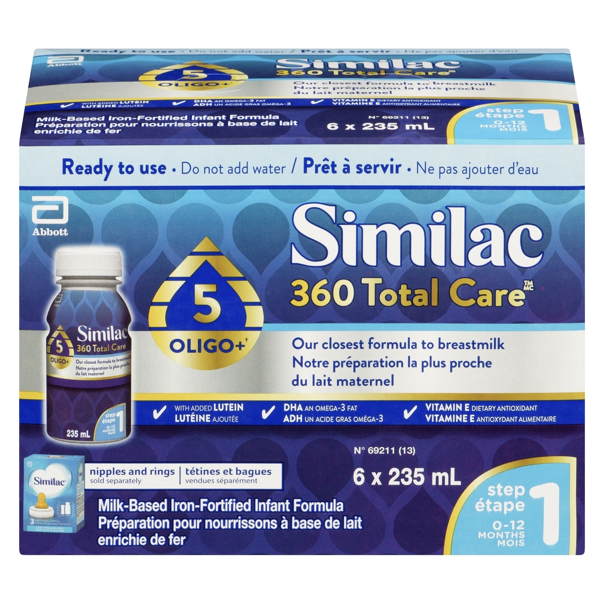 Similac Milk-Based Iron-Fortified Infant Formula Step 1 0-12 Months 6x235.0 ml, $3.76/100ml