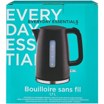 Everyday Essentials Bouilloire sans fil – noir 1 ea, 13,99 $/1ch