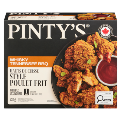 Pinty’s Hauts de cuisse style poulet frit whisky tennessee bbq 730 g, 3,01 $/100g