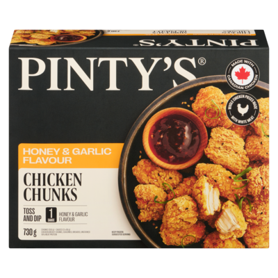 Pinty's Chicken Breast Chunks, Honey Garlic 730 g, $3.01/100g