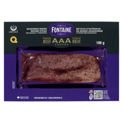 Famille Fontaine Bifteck de rond intérieur de bœuf assaisonné 190 g, 3,68 $/100g