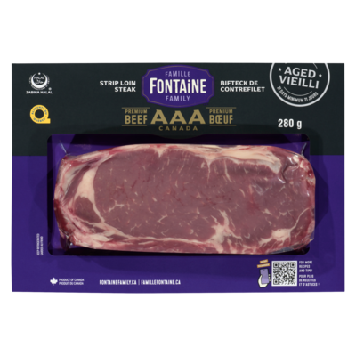 Fontaine Family Beef Striploin AAA 280 g, $5.00/100g