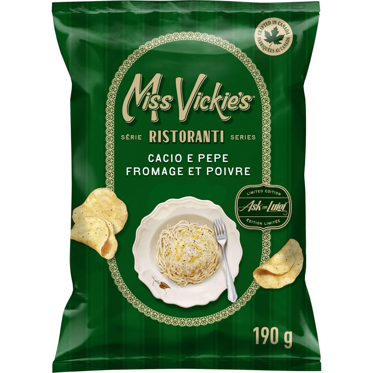 Miss Vickies Cacio e Pepe Flavour Kettle Cooked Potato Chips 190 g, $2.89/100g