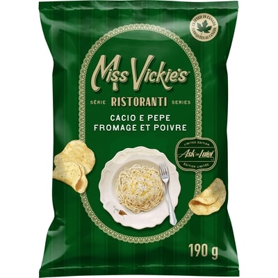 Miss Vickie’s Croustilles cuites à la marmite Saveur Fromage et poivre 190 g, 2,89 $/100g