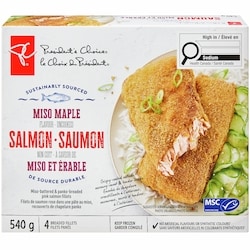 President's Choice Miso Maple Flavour Breaded Salmon Fillets 550 g, $2.09/100g