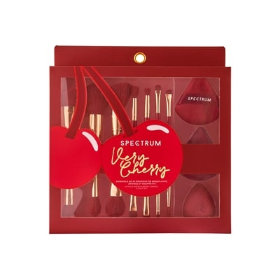 Spectrum Very Cherry 10 Piece Makeup Brush, Sponge and Puff Set 1 ea, $37.50/1ea