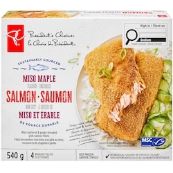 le Choix du Président Filets de saumon panés saveur miso et érable 540 g, 2,22 $/100g