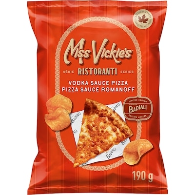 Miss Vickies Vodka Sauce Pizza Flavour Kettle Cooked Potato Chips 190 g, $2.52/100g