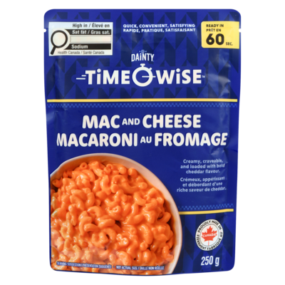 Dainty Time Wise Mac & Cheese 250 g, $1.08/100g