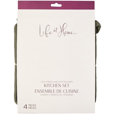 Life at Home Ensemble de cuisine 4 pièces – vert olive 4 ea, 3,75 $/1ch