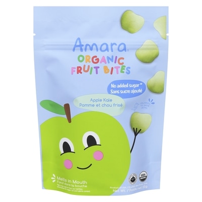 Amara Organic fruit bites pomme et chou frisé 23 g, 23,87 $/100g