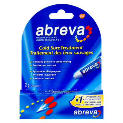Abreva Traitement des feux sauvages 2 g, 1 350,00 $/100g