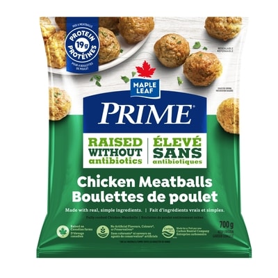 Prime Boulettes de poulet élevé sans antibiotiques 700 g, 2,43 $/100g