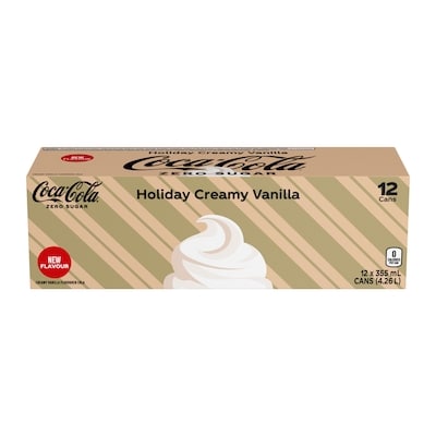 Coca-Cola Cola Zero Sugar Holiday Creamy Vanilla Fridge Pack Cans 12x355.0 ml, $0.16/100ml