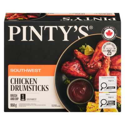Pinty's Chicken Drumsticks Southwest 950 g, $1.68/100g