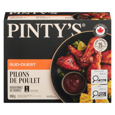 Pinty’s Pilons de poulet sud-ouest 950 g, 2,00 $/100g