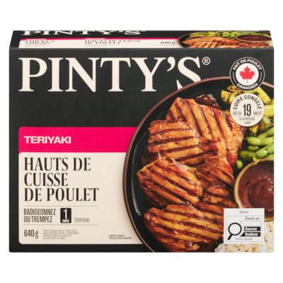 Pinty’s Hauts de cuisse de poulet teriyaki 640 g, 2,66 $/100g
