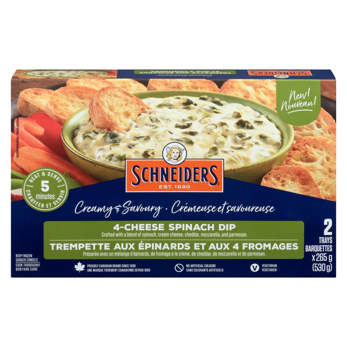 Schneiders Frozen Dip 4 Cheese Spinach