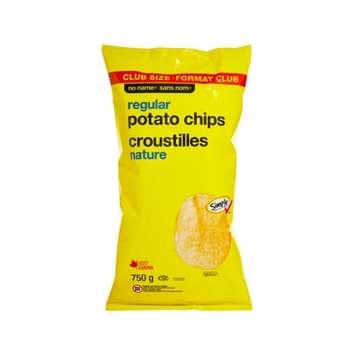 No Name Regular Potato Chips Club Size 750 g, $0.93/100g